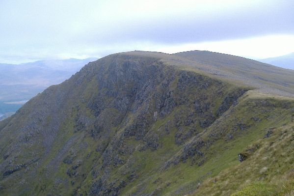 photograph of the crags on the east side of Beinn a Chaorainn 