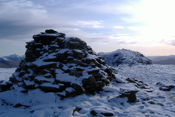 photograph looking across from the first summit to the second summit 