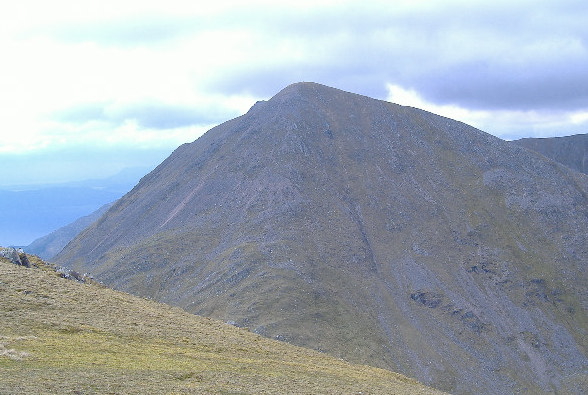 photograph looking up ridge of Beinn Sgritheal