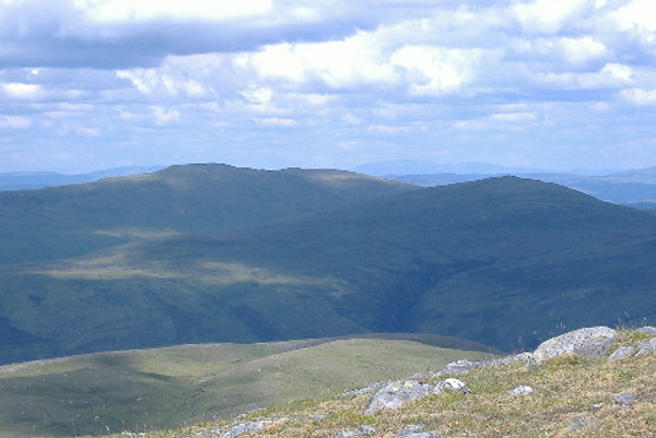 photograph of the two Carn Dearg`s at the top end of Glen Roy 