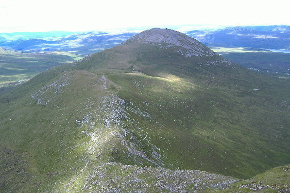 photograph looking up ridge to Carn Dearg 