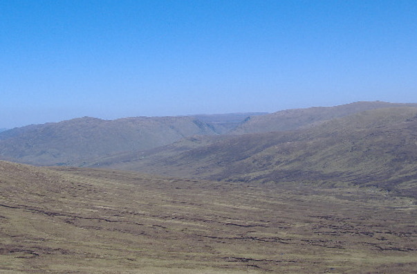 photograph looking up ridge of Beinn Sgritheal