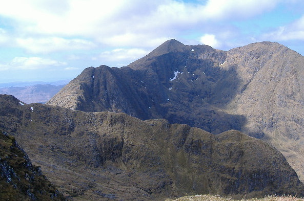 photograph of Ladhar Bheinn taken from Druim a Choire Odhair 