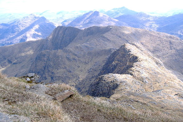 photograph of the horseshoe from the summit of Ladhair Bheinn 