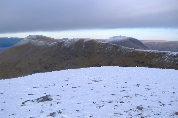 photograph looking north east from Beinn an Dothaidh, looking across to the ridge up to Beinn Achaladaor 