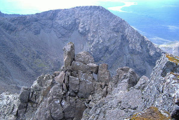 picture of hole through the rocks at the summit of Sgurr nan Gillean 