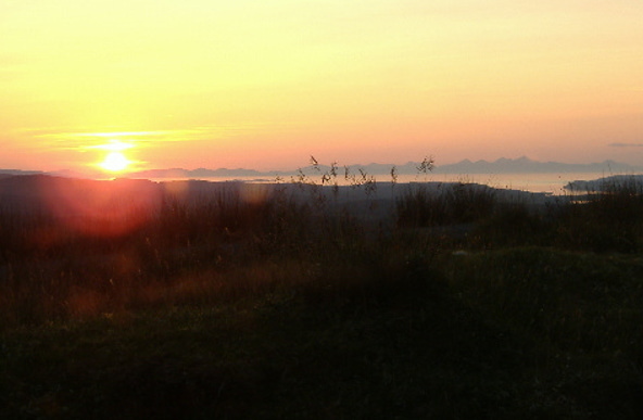 photograph of sunset over Harris and Lewis 