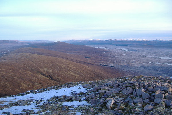 photograph looking eastwards over frostbound Rannoch Moor