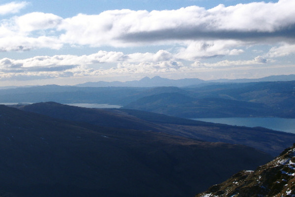 photograph of Jura and Islay from Binnein an Fhidhleir 