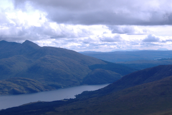 photograph looking south past Ben Cruachan to Arran