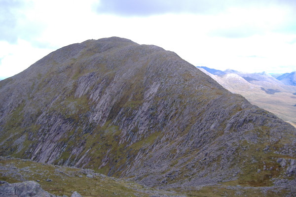 photograph looking up to the summit of Beinn Sgulaird 