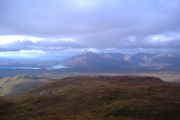 photograph looking north towards Loch Awe and Ben Cruachan 