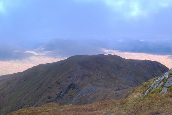 photograph looking north towards Loch Awe and Ben Cruachan 