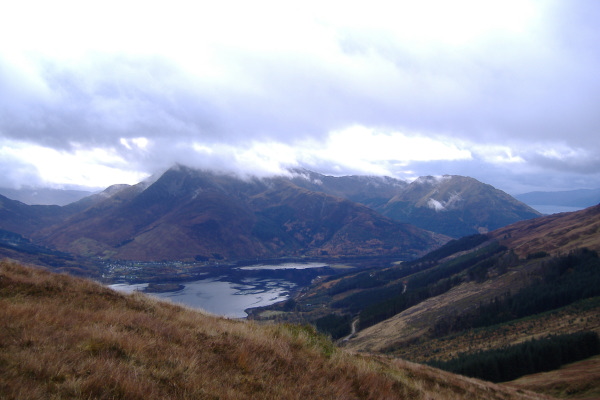 photograph looking south west from the west ridge of Mam na Gualainn 