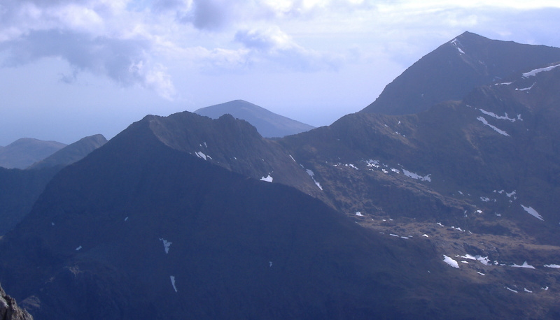 closer view of the Crib Goch ridge 