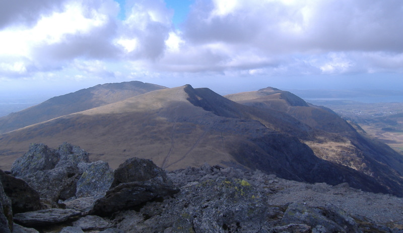 looking northwest back to Y Garn 