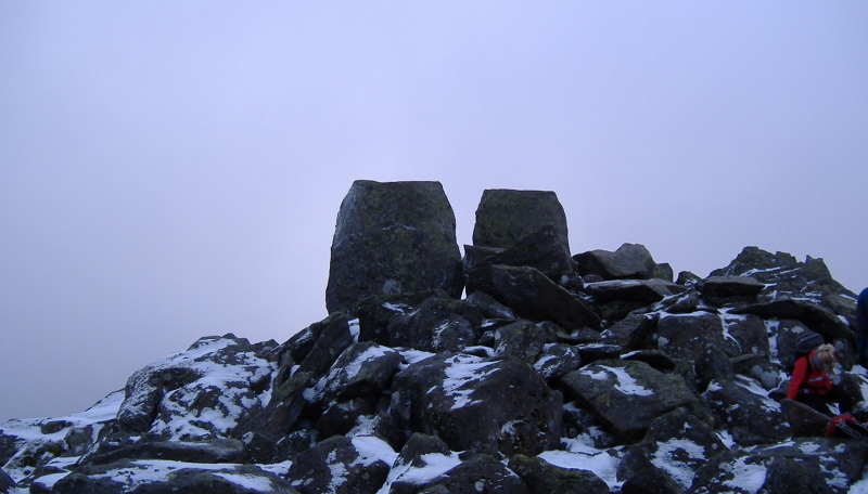 Adam and Eve, the two large rocks that dominate the summit of Tryfan 