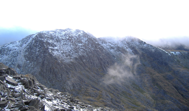 the Glyders in cloud 