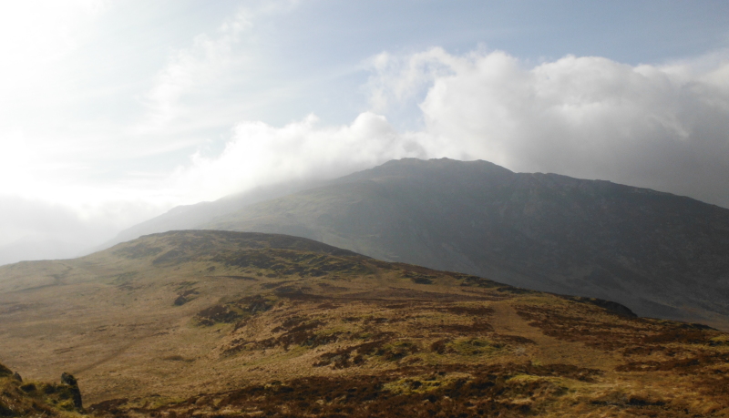  looking up to the 763 metre summit