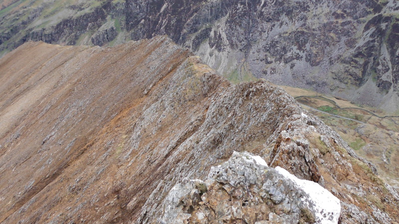  looking back down the arête  