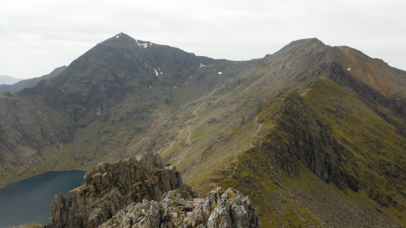  looking beyond the ridge of Crib Goch to Garnedd Ugain and Snowdon 