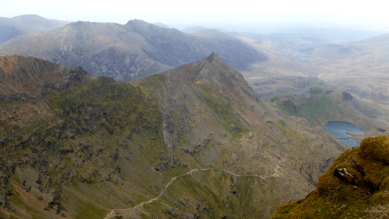  looking down on Crib Goch and the middle section of the Pyg Track 