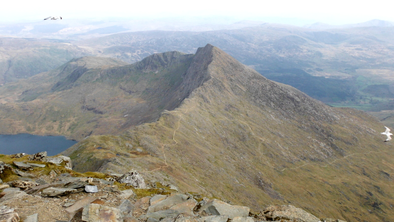  looking down on Y Lliwedd 