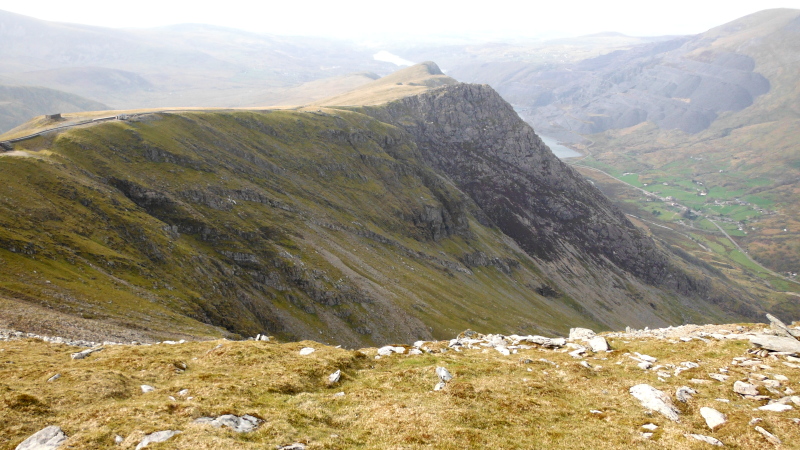  looking down the Snowdon north ridge 