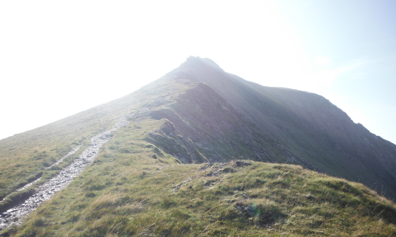  looking up to the summit of Elidir Fawr