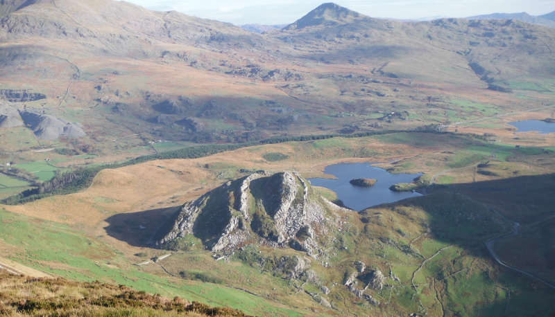  looking down on Clogwynygarreg 