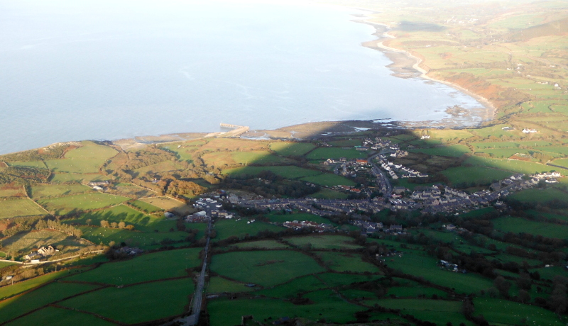  looking down on Trefor in deep shade 