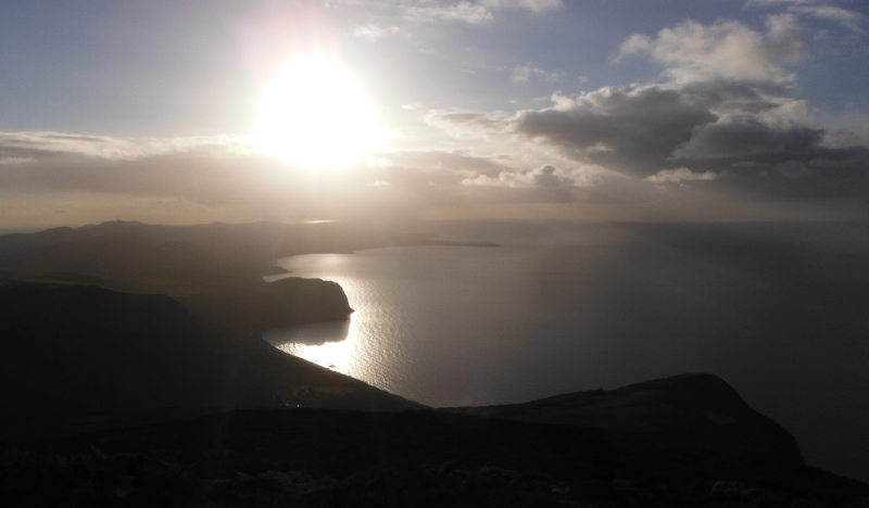  looking down the coast into the sun 