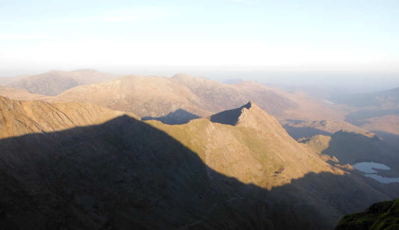  looking down on Crib Goch and the Glyders 