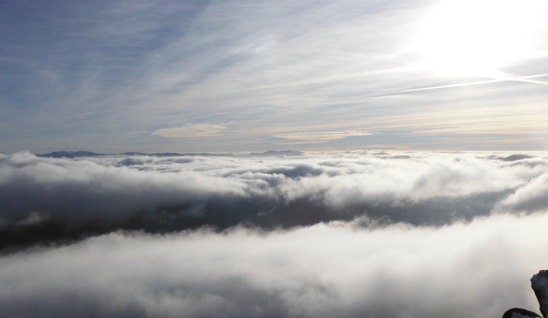  looking to the south over the top of the cloud 