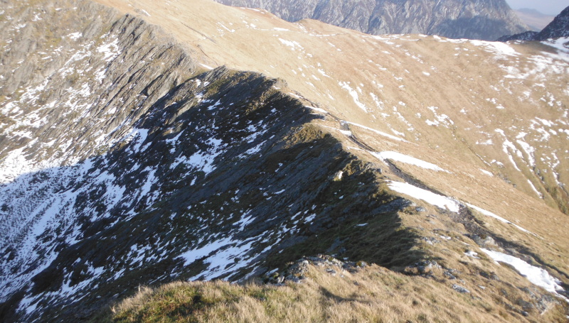  looking down on the arête