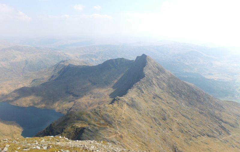  looking down on Y Lliwedd 