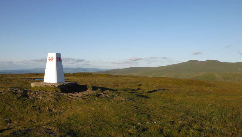  the trig point with Pen y Fan and Corn Du over to the right 