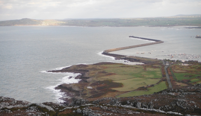  looking down on Holyhead breakwater 