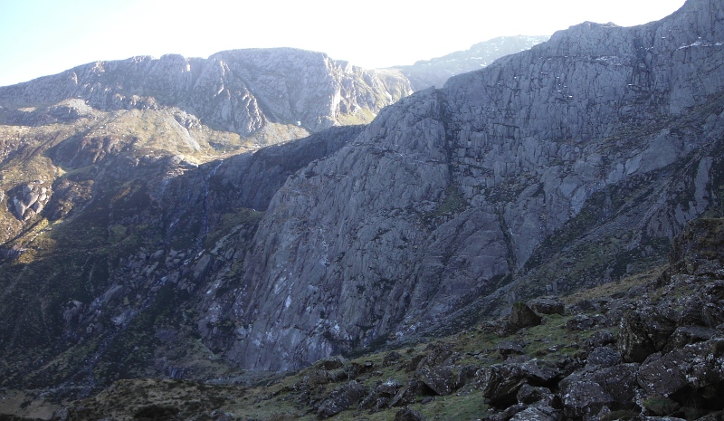  looking down on the Idwal Slabs 