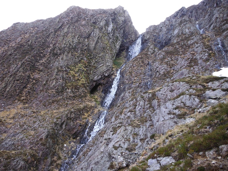  looking up at the frozen waterfall 