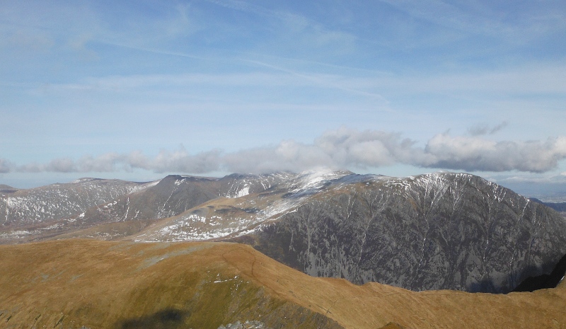  the Carneddau with a bit of cloud on the higher tops 