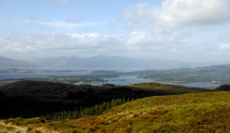  a hazy view across to Kingairloch 