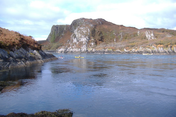 photograph of sea kayaks at the east end of the north channel 