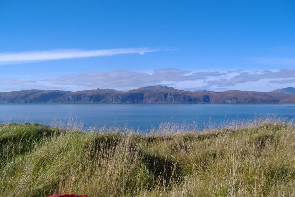 photograph looking across to Mull from Insh Island 