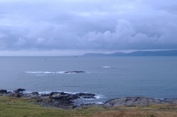 photograph looking west from Luing across to Mull