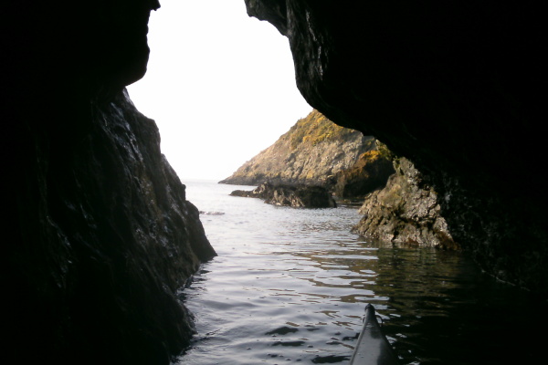 photograph from inside cave.