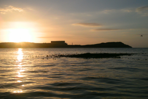 photograph of sunset over Wylfa Head.