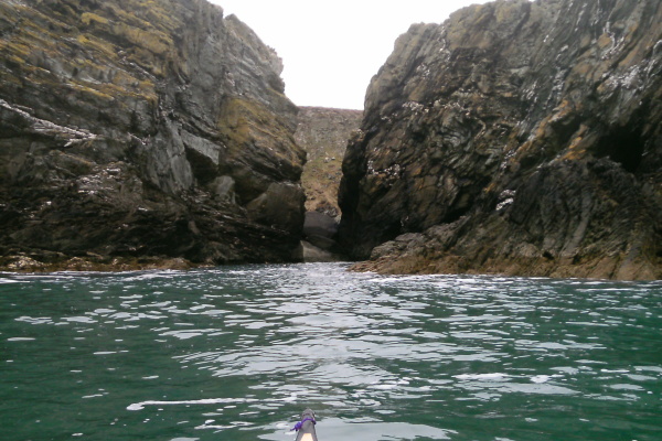 photograph of the coastline west of Dinas Stack 