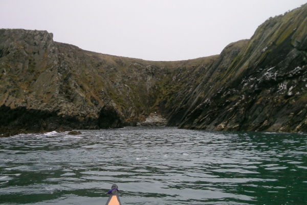 photograph of the coastline west of Dinas Stack 