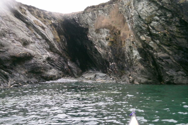 photograph of the coastline between Porth Rhwydau along to Dinas Stack 